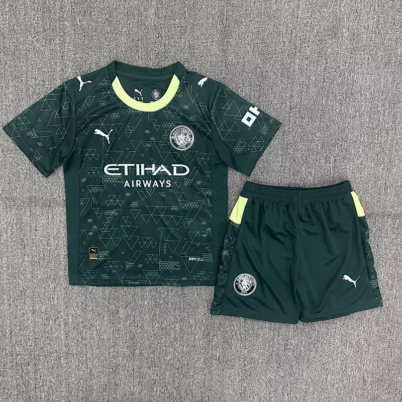 Niño_Kids Man City Fourth Soccer Uniform 25 26-xinyu